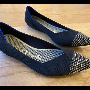 Rothy’s The Point in Licorice with a Gold Toe